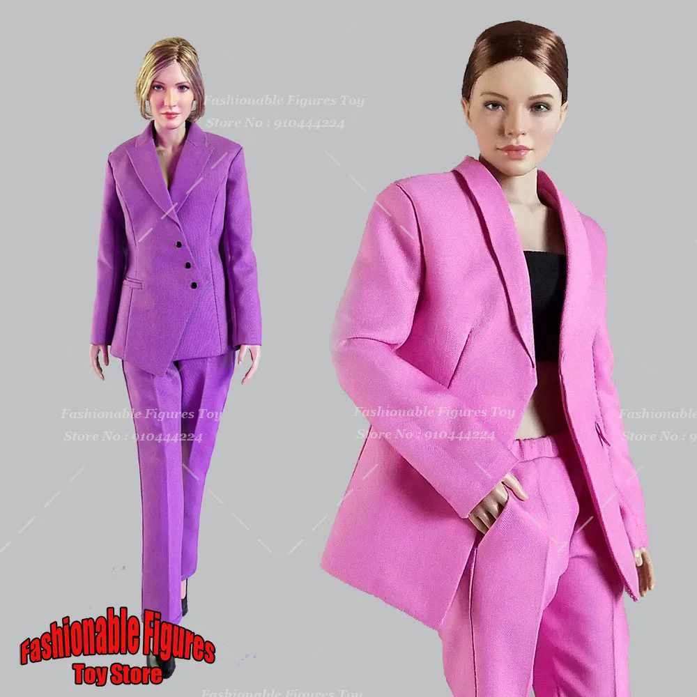 WHOHO TOYS WT-FA11 WT-HE38 1/6 Women's Casual Office Suit Blazers Lapel Coat Long Pant Set Fit 12 Inch Action Figure Solider