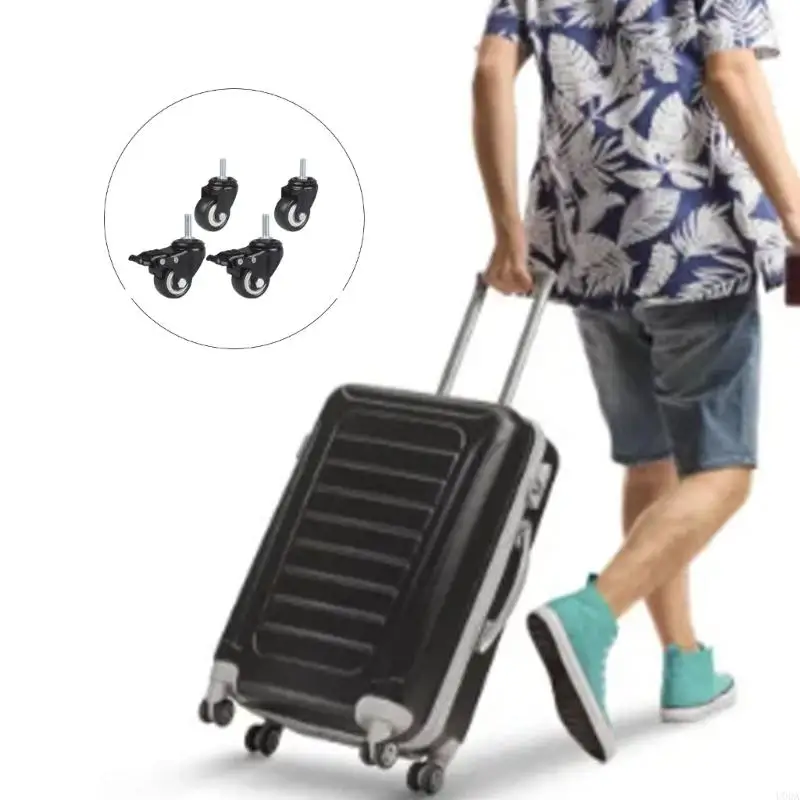  Noiseless Rolling Casters Strong Steel Frame 4pcs for Furniture Mobility
