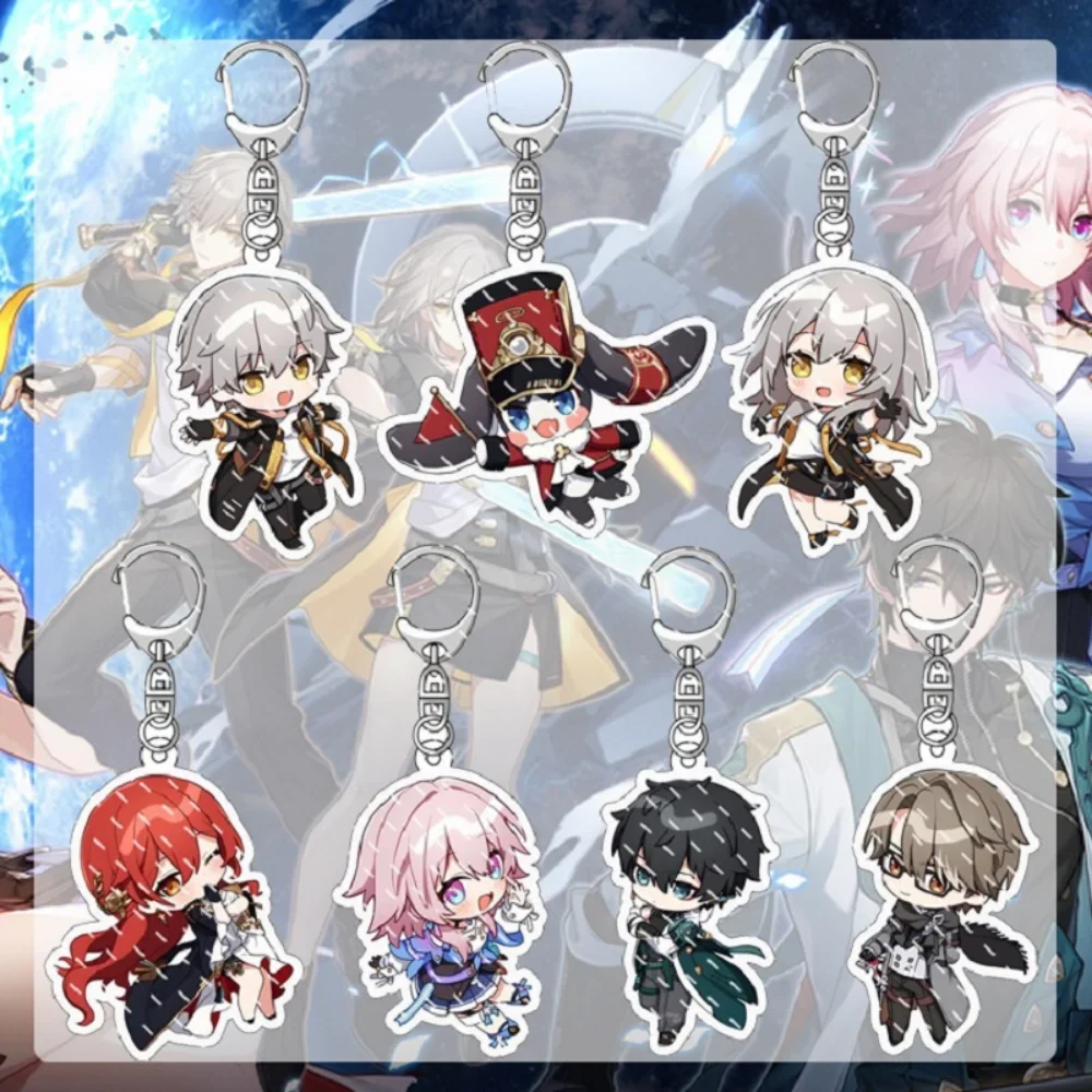 

Game Honkai-Star Rail KeyChain for Men and Women, Acrylic Keyring, Pendant Gifts, Himeko, Dan Heng, Kawaii, Q Version