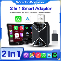Kebidu 2 In 1 Mini Wireless CarPlay Android Auto Adapter Wired To Wireless Car Ai Box for Audi Toyota VW Peugeot Plug and Play