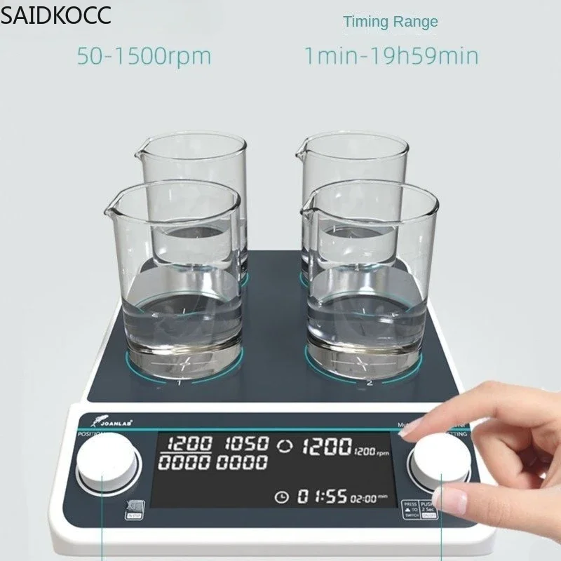 SAIDKOCC MMS4pro Multi-Position Magnetic Stirrer 1500rpm 4*500ml Electric Magnetic Stirrer Laboratory Digital Magnetic Mixer