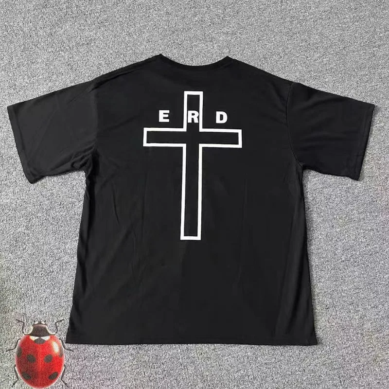 ERD Enfants Riches Deprimes Cross Logo T Shirt Men Women Chest Full Text Graphic Print High Quality Casual  T-Shirt Summer