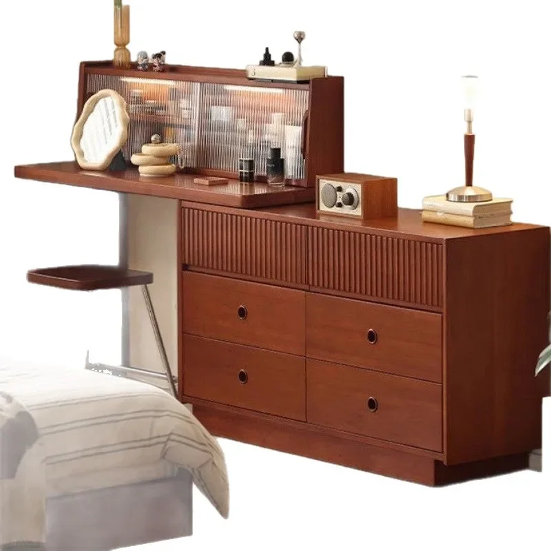 

Household retro solid wood makeup table, chest, dresser integrated