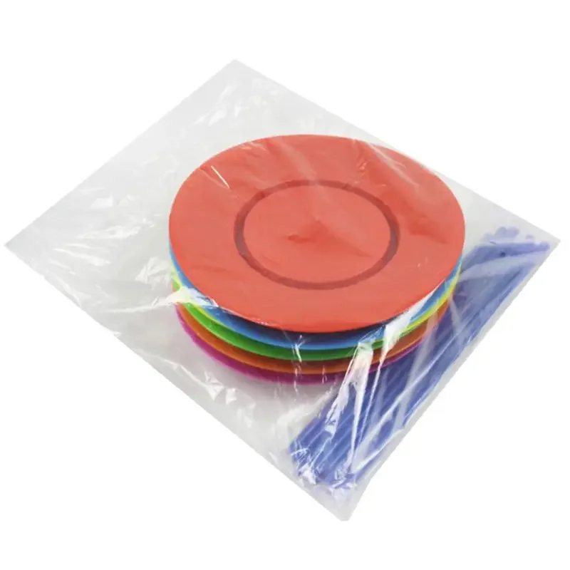 Set di 6 piatti e bastoncini rotanti, gioco di giocoleria del circo, giocattolo per abilità sull'equilibrio, oggetti di scena