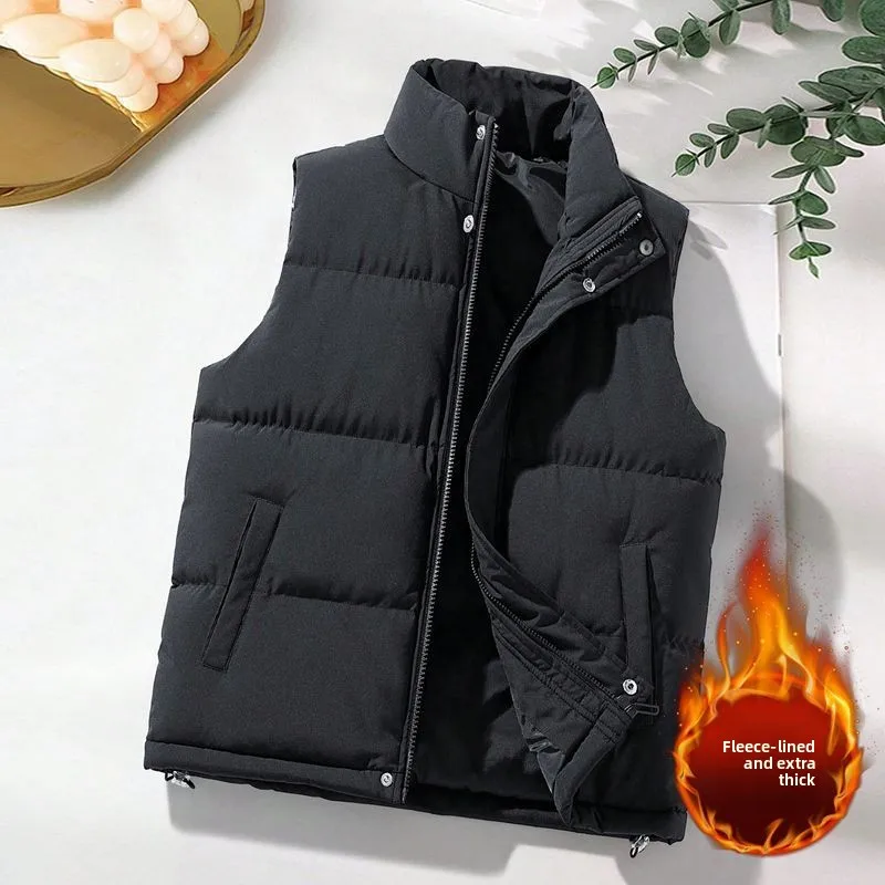 

Мужской жилет Thiened Svel, верхняя одежда, повседневный воротник-стойка, осень-зима, модный теплый жилет-стойка из полиэфирного волокна