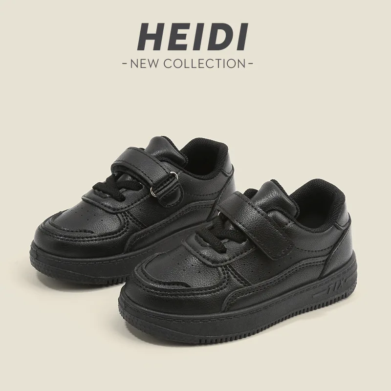 

Children Sneakers Spring Autumn Fashion Boys Casual Soft Soled Shoes Black Girls Solid Color Platform Neutral Board Shoes