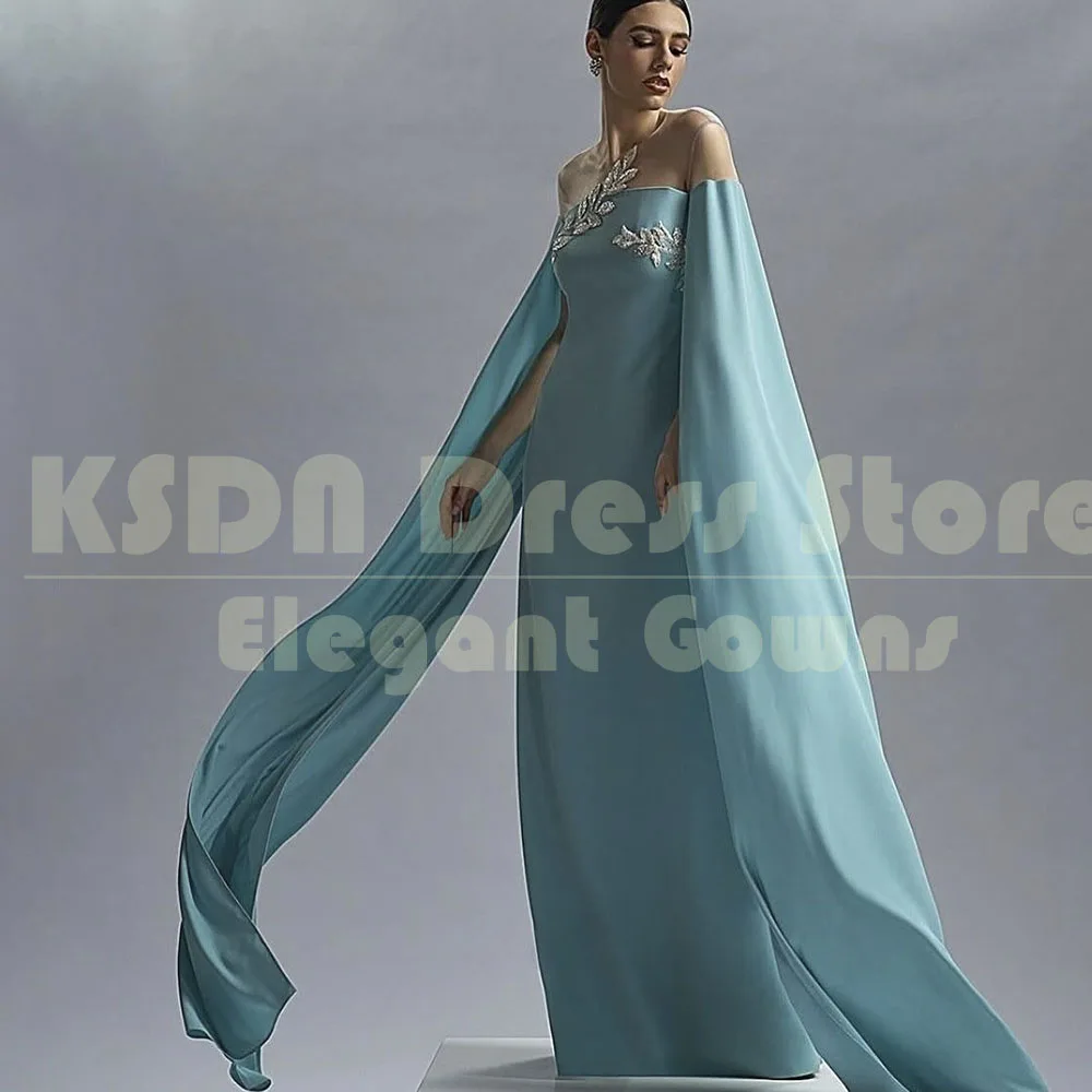 

Elegant Women Prom Dresses for Special Occasion Formal Long Sleeve Floor Length Applqiues O-Neck Gowns Customzied Dress Vestidos