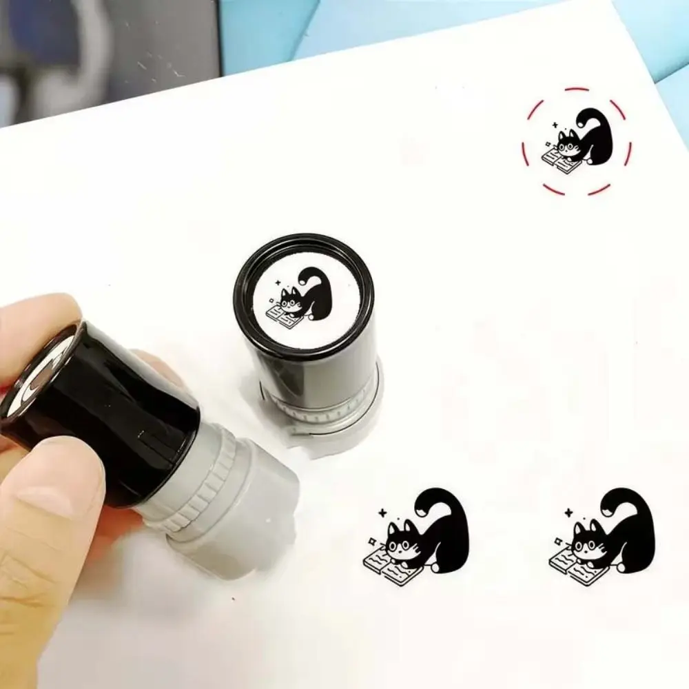 Durable 6 Styles Black Cat Stamp Diary Collage Animal Shape Kitten Stamp Plastic Clean Imprints Cartoon Stamps Stationery view 2