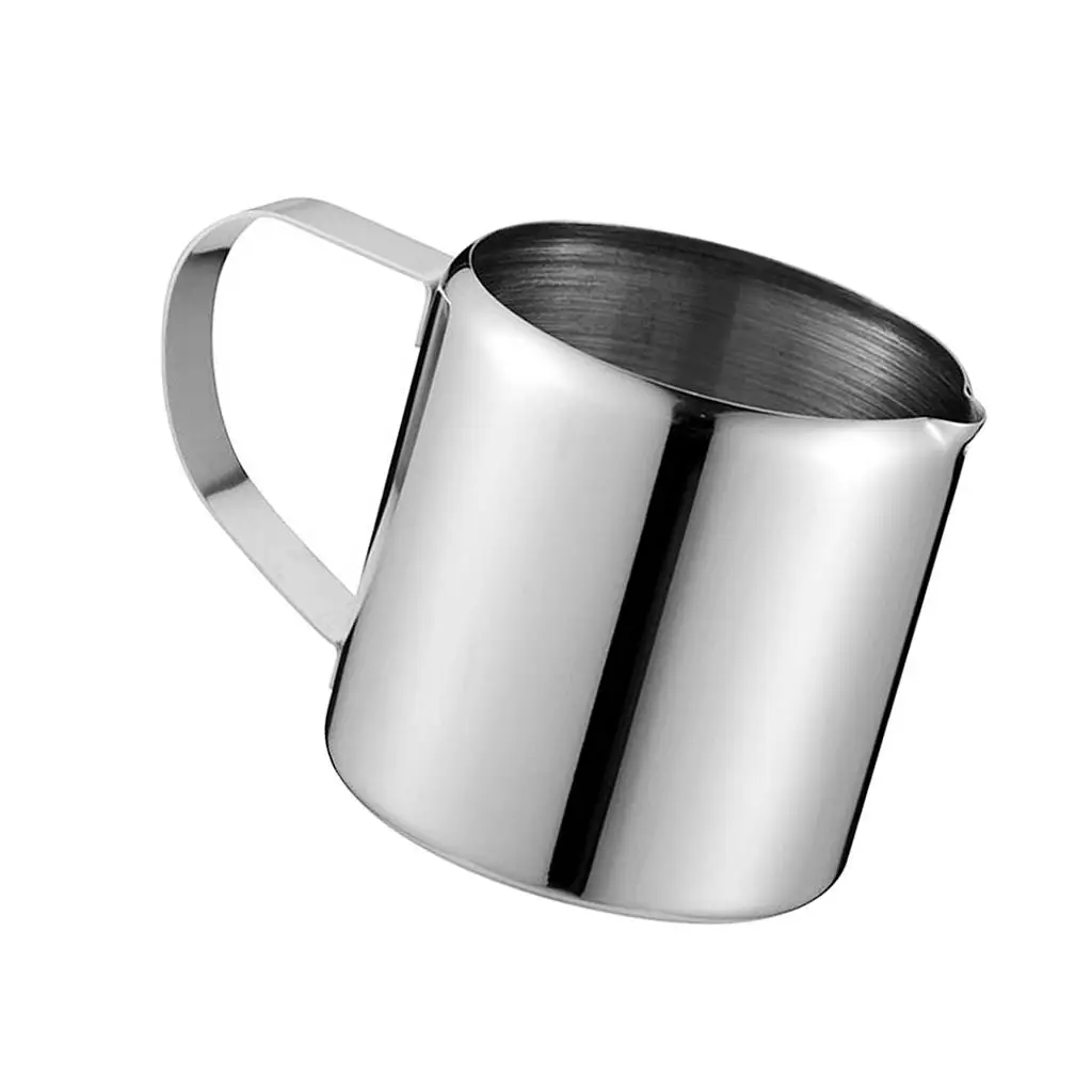 Milk Frothing Pitcher Stainless Steel Froth Jug Barista Coffee Creamer Latte Manual Mixer for Coffee Shop Kitchen