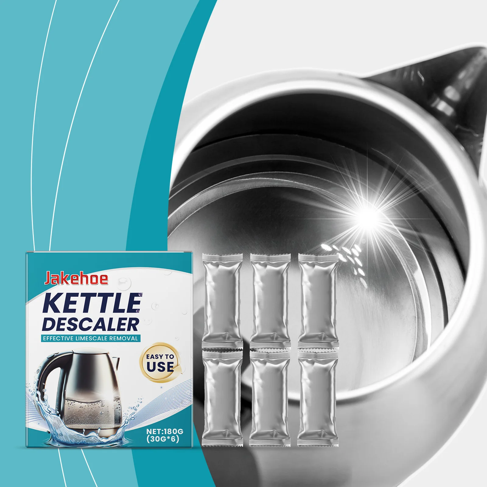 ティーポットスケールクリーナー頑固なスケールを効率的に除去ケトルを保護便利なデザインウォーターケトルスケール除去クリーニングパウダー