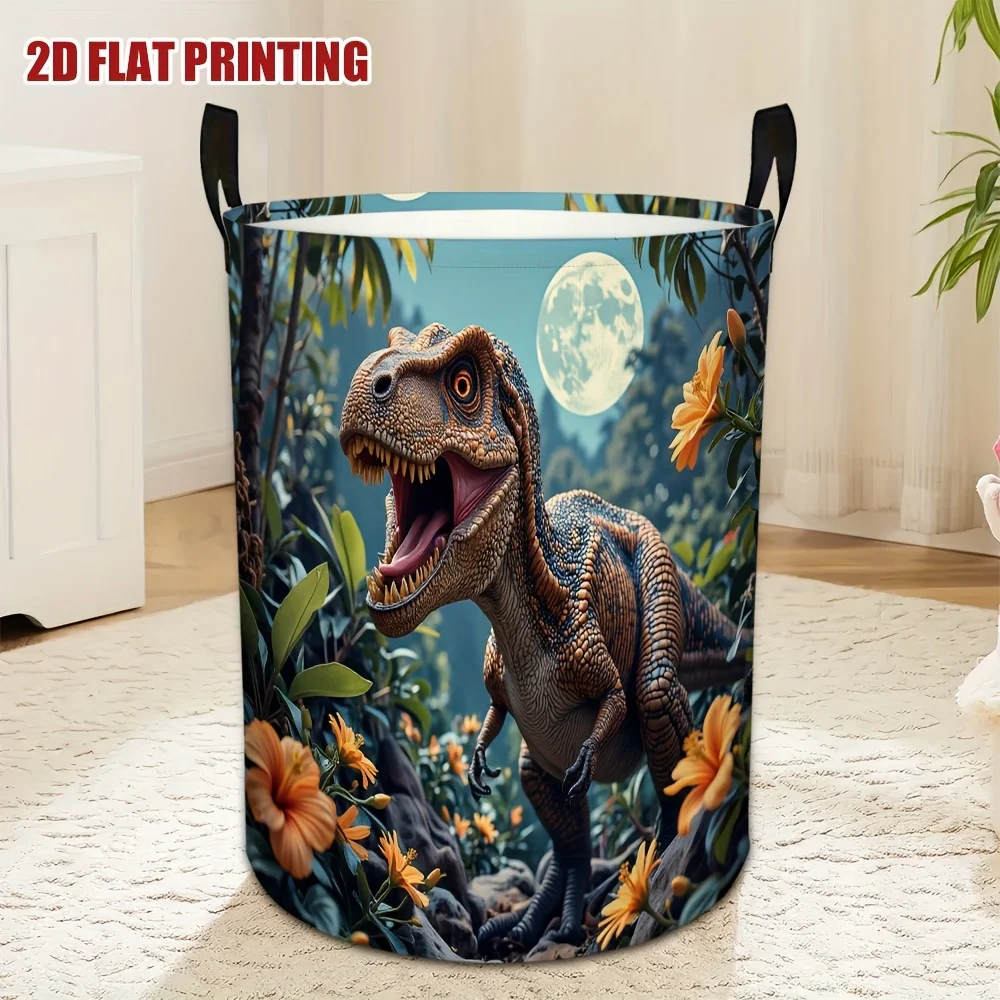

Корзина для белья Bloom Dinosaur с принтом динозавра Ти-Рекс и пузырьками, складная, из полиэстера, для небольших помещений, милая, для сна