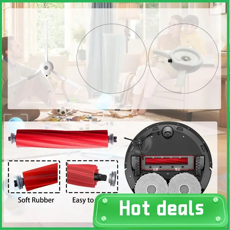 A74X-Kit Aksesori untuk Roborock Qrevo S/Qrevo Maxv/Qrevo S/Qrevo Plus Pel Filter Sikat Penyedot Debu Robtic