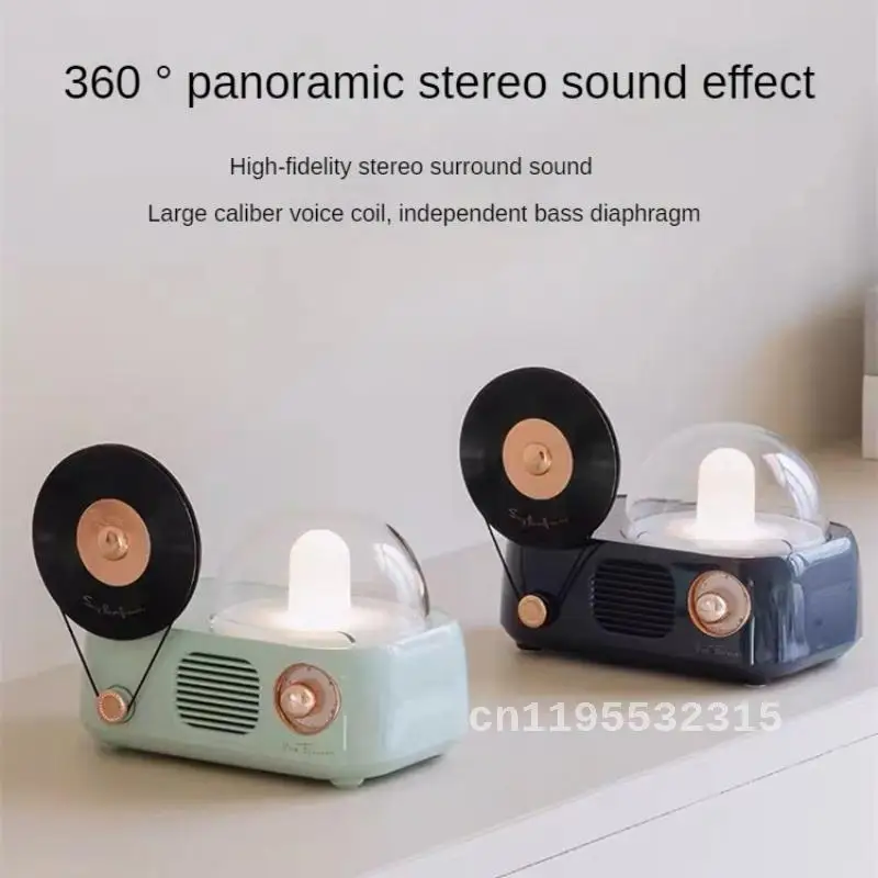 Record Bluetooth Small Speaker High Quality Retro Vinyl Record, Bedroom Aromatherapy Small Audio System Cartoon Decoration Gift