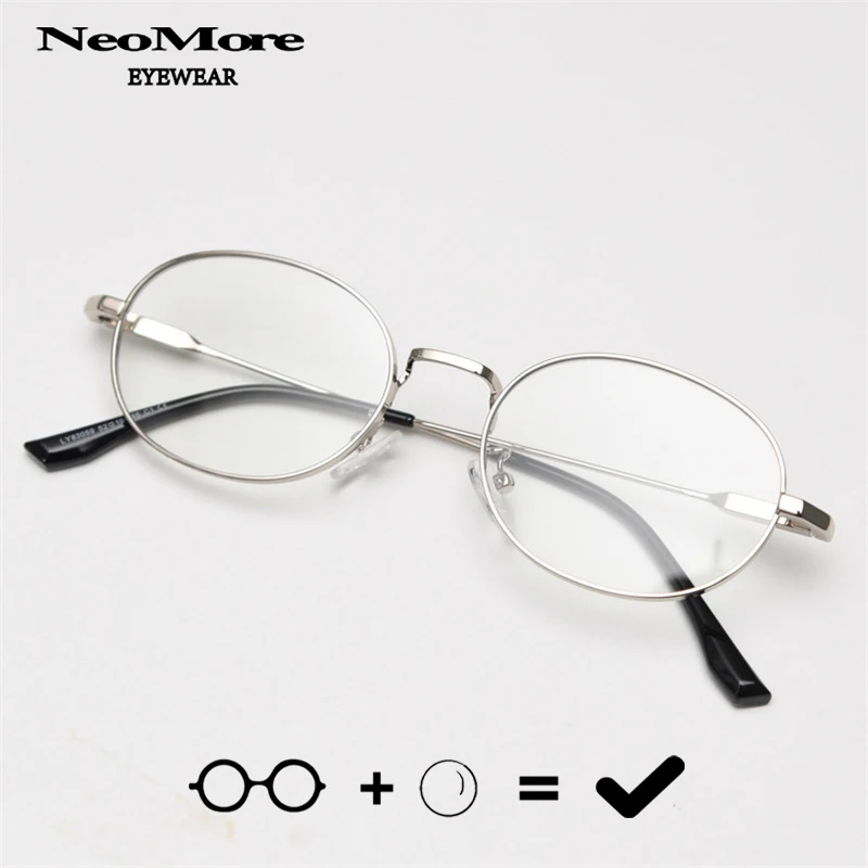 

High Quality Alloy Glasses Oval Myopia Anti Blue Light Reading Eyeglasses Spectacles Fashion Bifocal Progressive Glasses