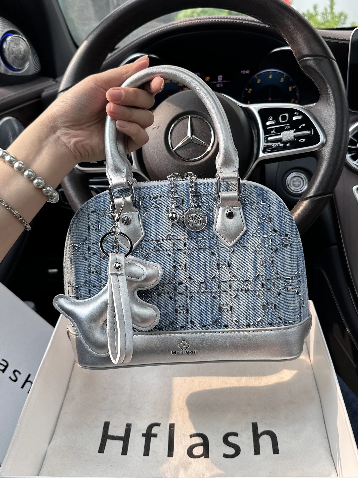 hflash-women's-denim-crossbody-bag-diamond-embellished-versatile-single-shoulder-satchel-commuter-casual-style-soft-lea