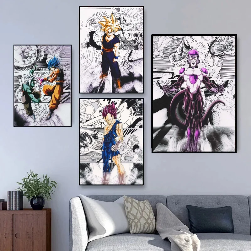 

Classic Japanese Anime Surrounding Canvas Painting Dragon Ball Goku Vegeta Poster Picture Children Gift Decoration Paintings