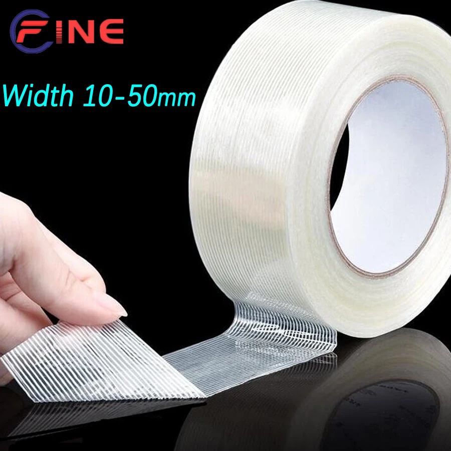 

Glass Fiber Tape Transparent Striped Single Side No Trace Adhesive Industrial Strapping Packaging Glass Steel Plate Model Fixed