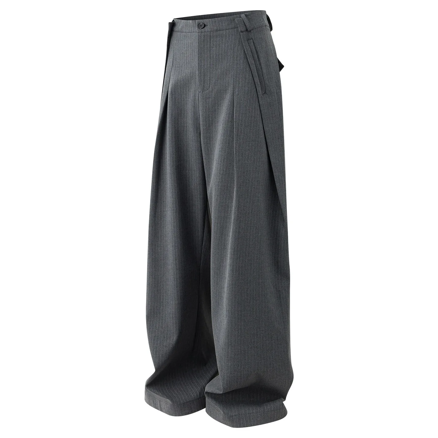 Picture 4: ScrewySurreal Striped Drooping Pleated Three-dimensional Cutting Design for Wide Leg Commuting Trousers and Casual Suit Pants