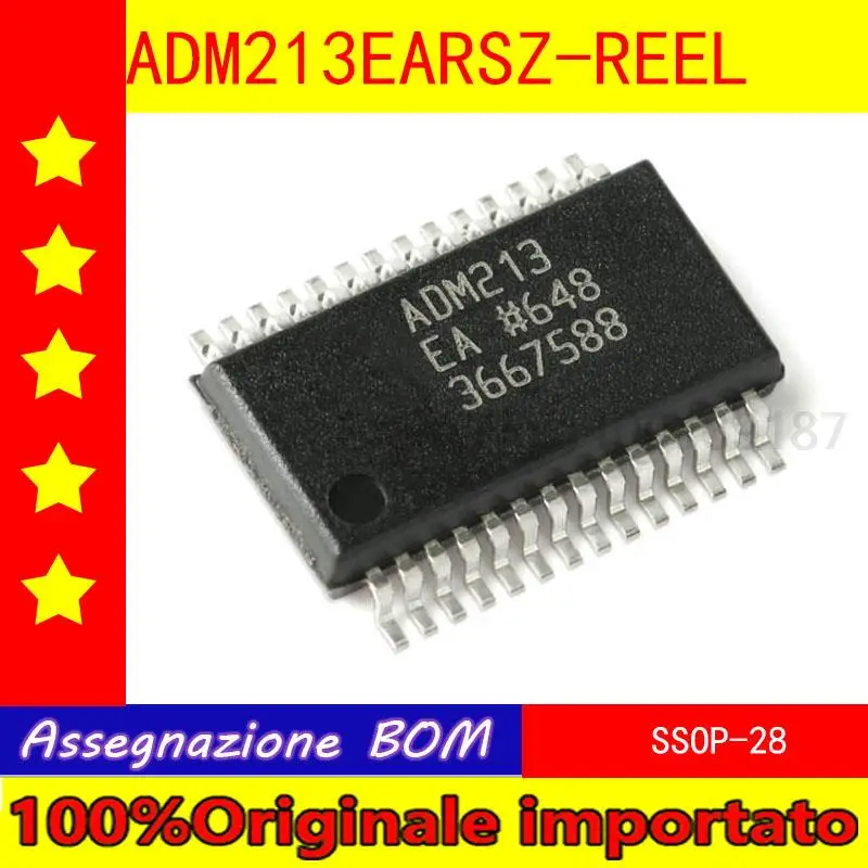 

100%Originale 5PCS/LOT importato Home furnishings ADM213EARSZ - biennial REEL SSOP - 28 RS - 232 line driver/receiver