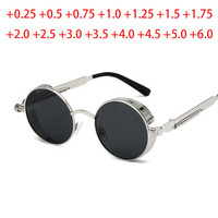 Metal Polarized Round Sunglasses Gothic Steampunk Shield Eyewear Shades Reading Prescription Sun Glasses +0.5 +1.0 +2.0 To +6.0