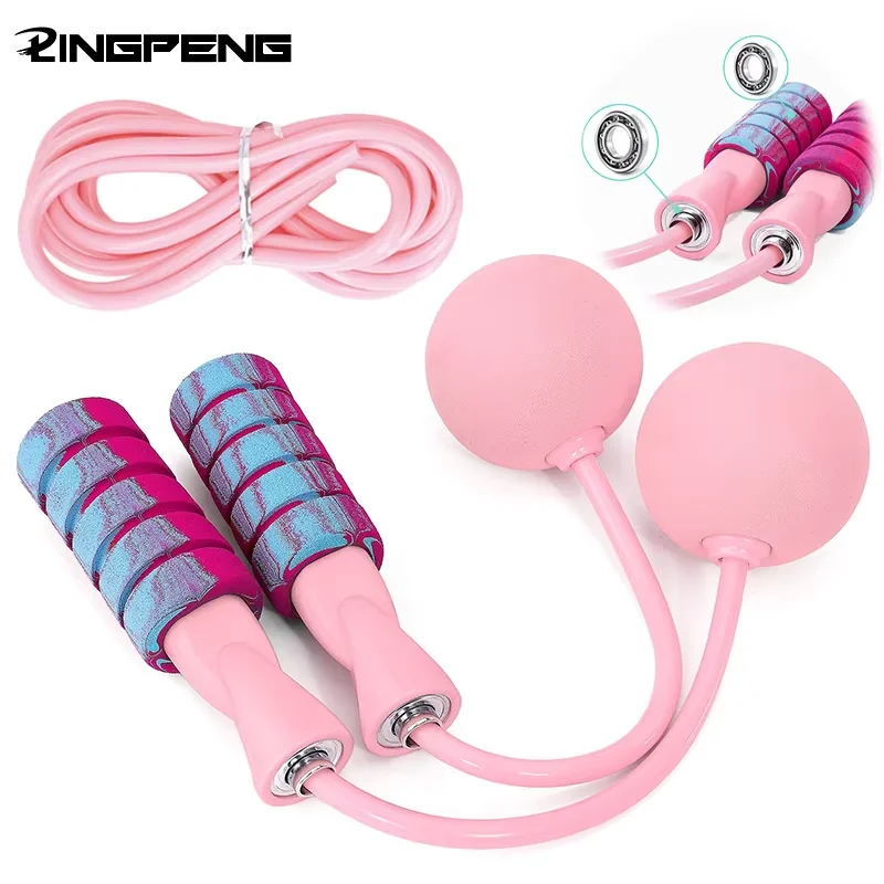 Corde à sauter sans fil, équipement de fitness réglable à double usage pour la maison et la salle de sport, corde d'exercice portable avec balle lestée pour saut à la corde