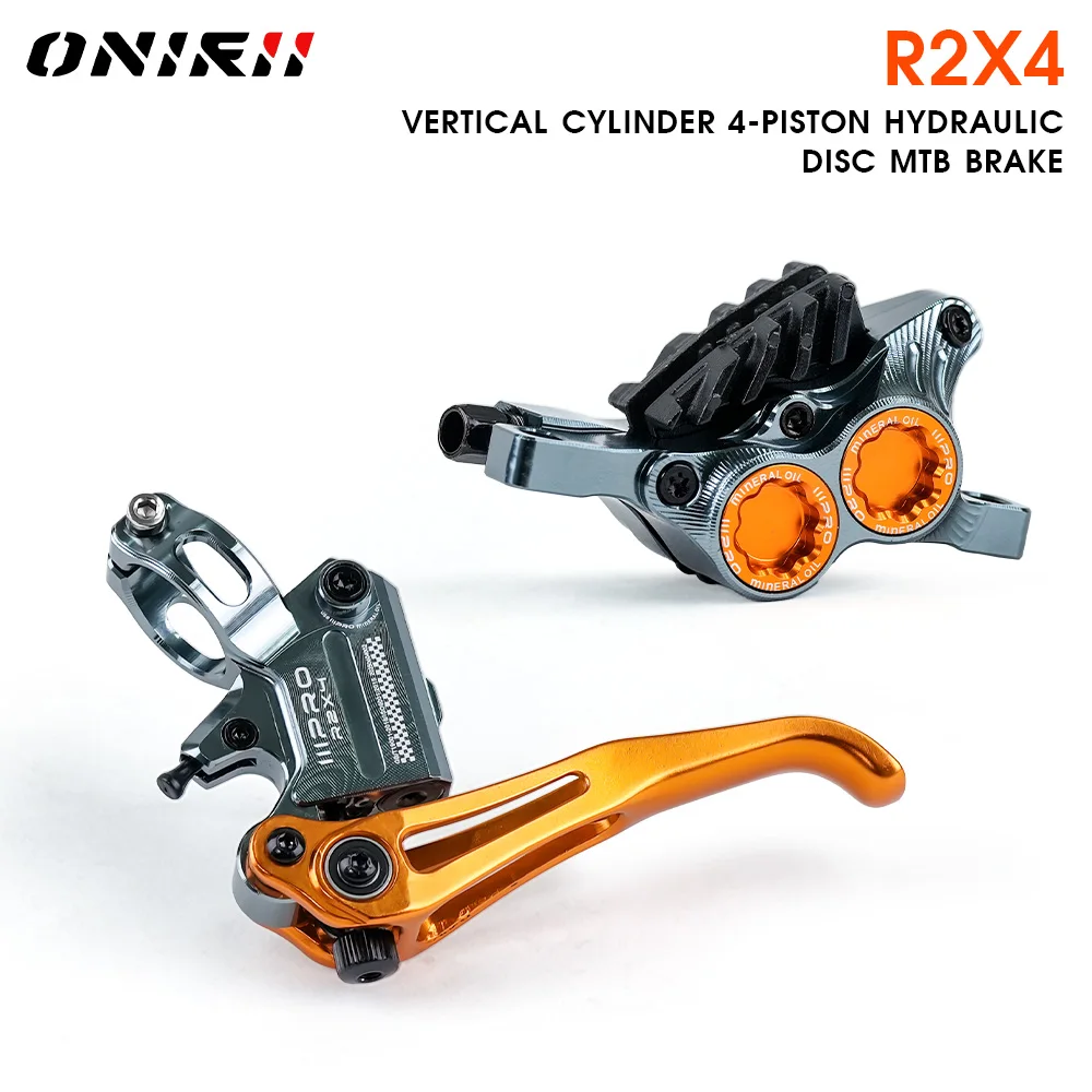 ONIRII IIIPRO 2025 MTB hydraulische Scheibenbremse R2X4 4-Kolben-Innenkabel Schnellspanner MTB-Bremssattel für MTB, Klettern, AM, XC NEU
