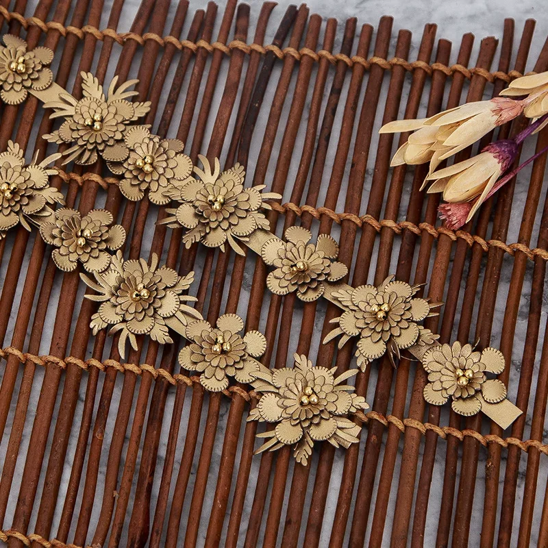 1yard Ethnic PU Leather Multi-layer Glossy 3D Beaded Lace Trim, Lace Accessory for Underwear Collar Curtain lace trimming
