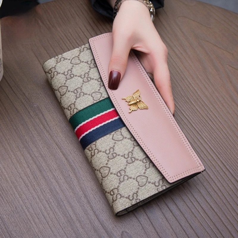 New High Quality Leather Wallet Women's Brand Long Small Multi-Card-Slot Cowhide Simple All-Match