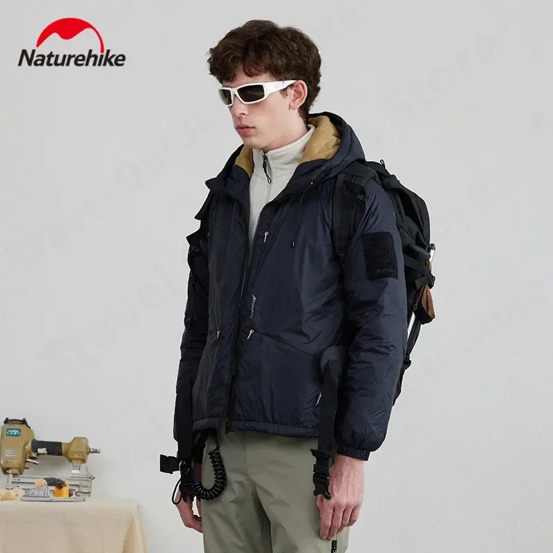 Natureifa-Doudoune de camping épaisse pour hommes et femmes, manteau à capuche coupe-vent, chaud, extérieur, randonnée, décontracté, hiver, mode