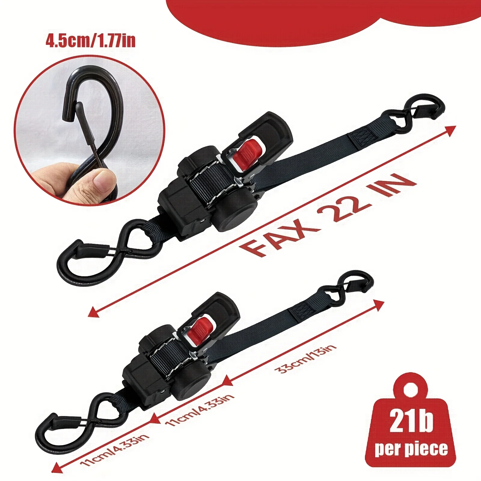 

1pcs Automotive Retractable Tensioner Cargo Lashing Strap Bundling Strap Truck Load Securing Rope Trailer Rope