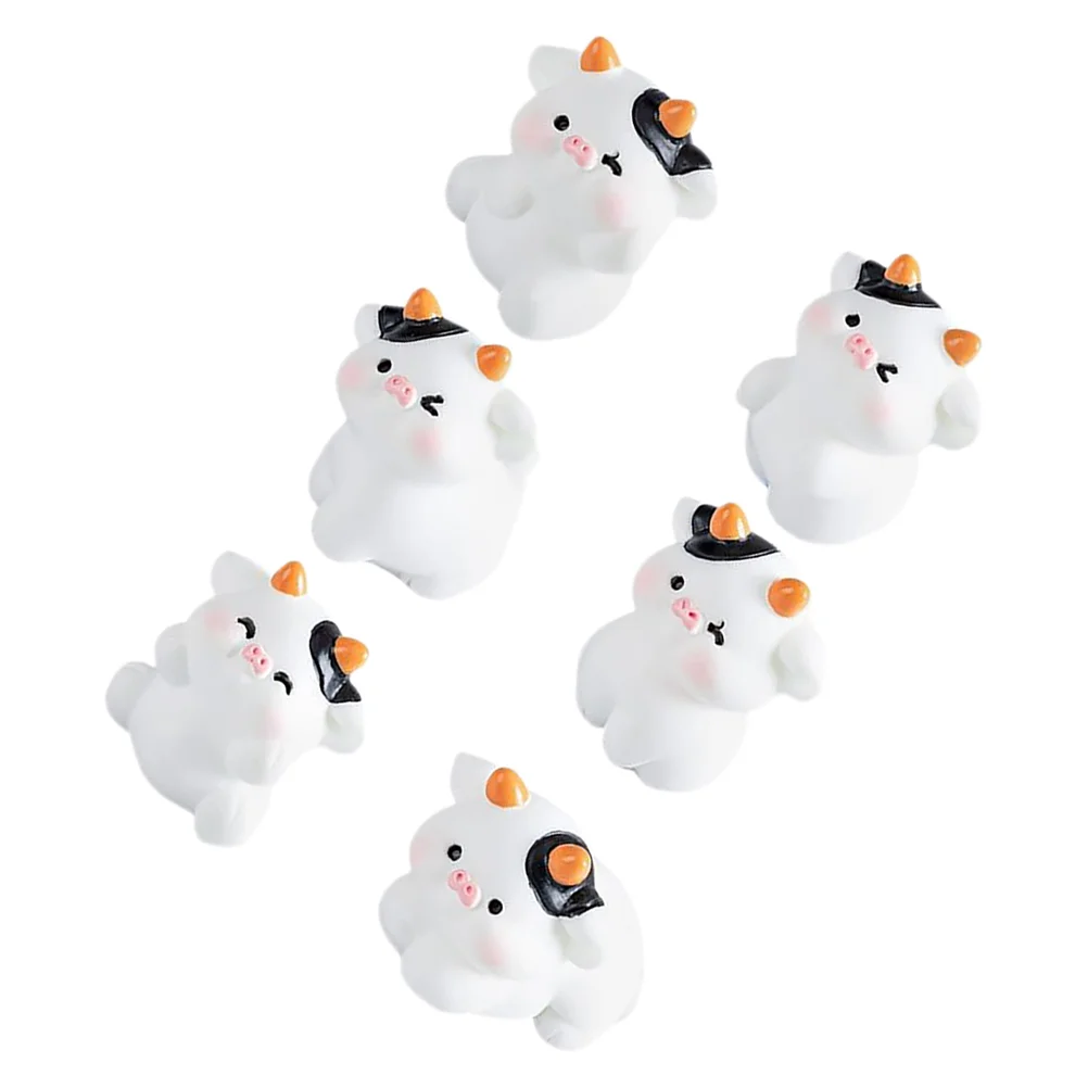 6 Pcs Tiny Figurines Crafts Resin Statue Sculpture Mini Figures