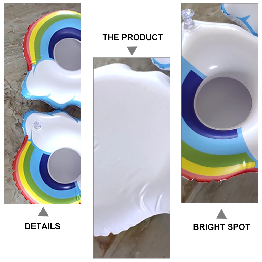 

4 Pcs Inflatable Drink Cup Holder Floating Beverage Rack Outdoor Pool Floats Pvc Portable