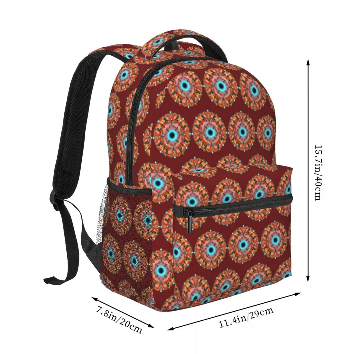 Calm Nature Mandala (pink And Orange) Backpack Student BookBag Kids School Bag Laptop Shoulder Bags for Boys Girls