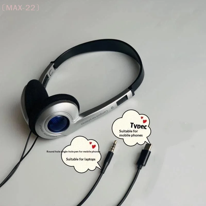 〔MAX-22〕CD Fashion Retro Classic Headset Classic Y2K Wired Headphone On The Ear Earbud 3.5mm Type C Vintage Earbud
