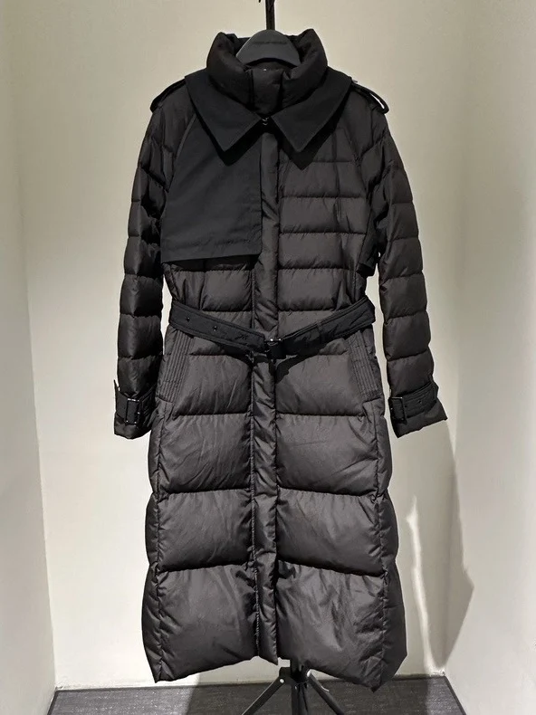 

Elegant Long Workwear Style down Jacket Women's Autumn Winter Fashion High Quality Goose down Coat Lady's Stylish Outerwear