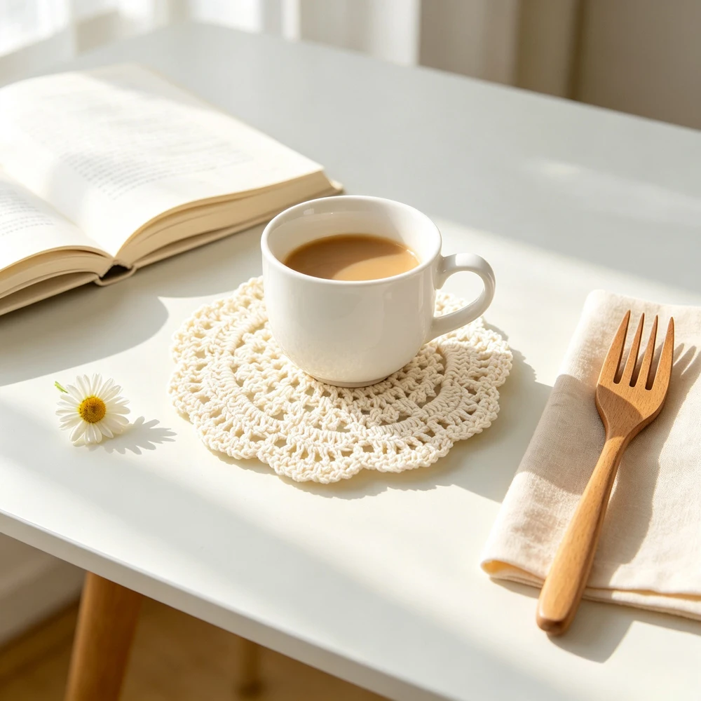 Napperon de table en crochet f - Desk Setup Wallpaper avis et prix