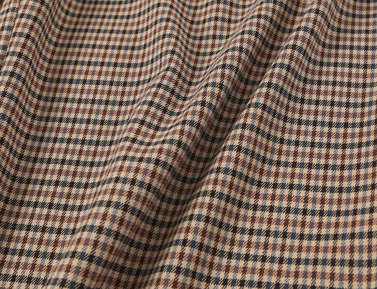 BSAY 2026 Neues Vintage Damen-Karomuster 2-teiliges Outfit mit Stehkragen, doppelreihiger, kurzer Jacke und weitem Hosenbein, lässiger Anzug – Detail 19