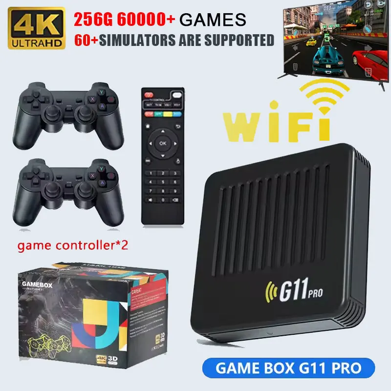 G11 Pro Game Box 4K HD TV Game Stick Video Game Console 128G مدمج في 40000 ألعاب ريترو مشغل ألعاب محمول لوحة ألعاب لاسلكية