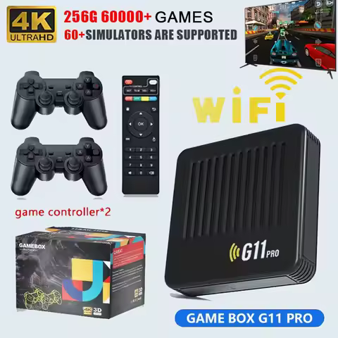 G11 Pro Game Box 4K HD TV Game Stick Video Game Console 128G Built in 40000 Retro Games Portable Game Player Wireless Gamepad