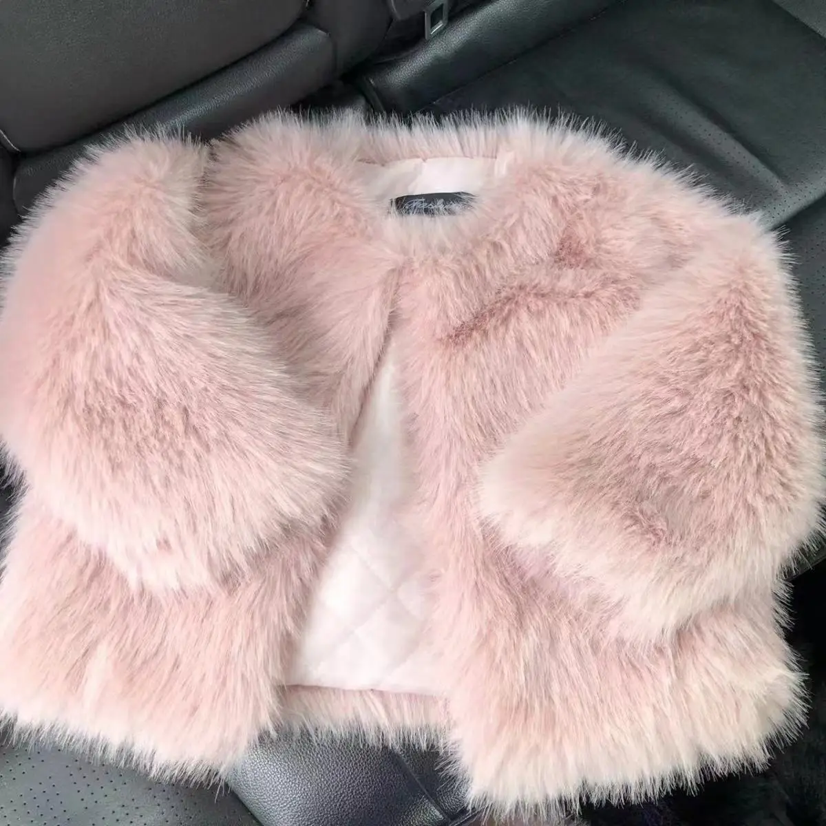 Fashion Hot Winter Fake Fur Girls Jacket Solid Color Thick Keep Warm Fashion Coat For Kids Children Outerwear For 2-10Years Kids