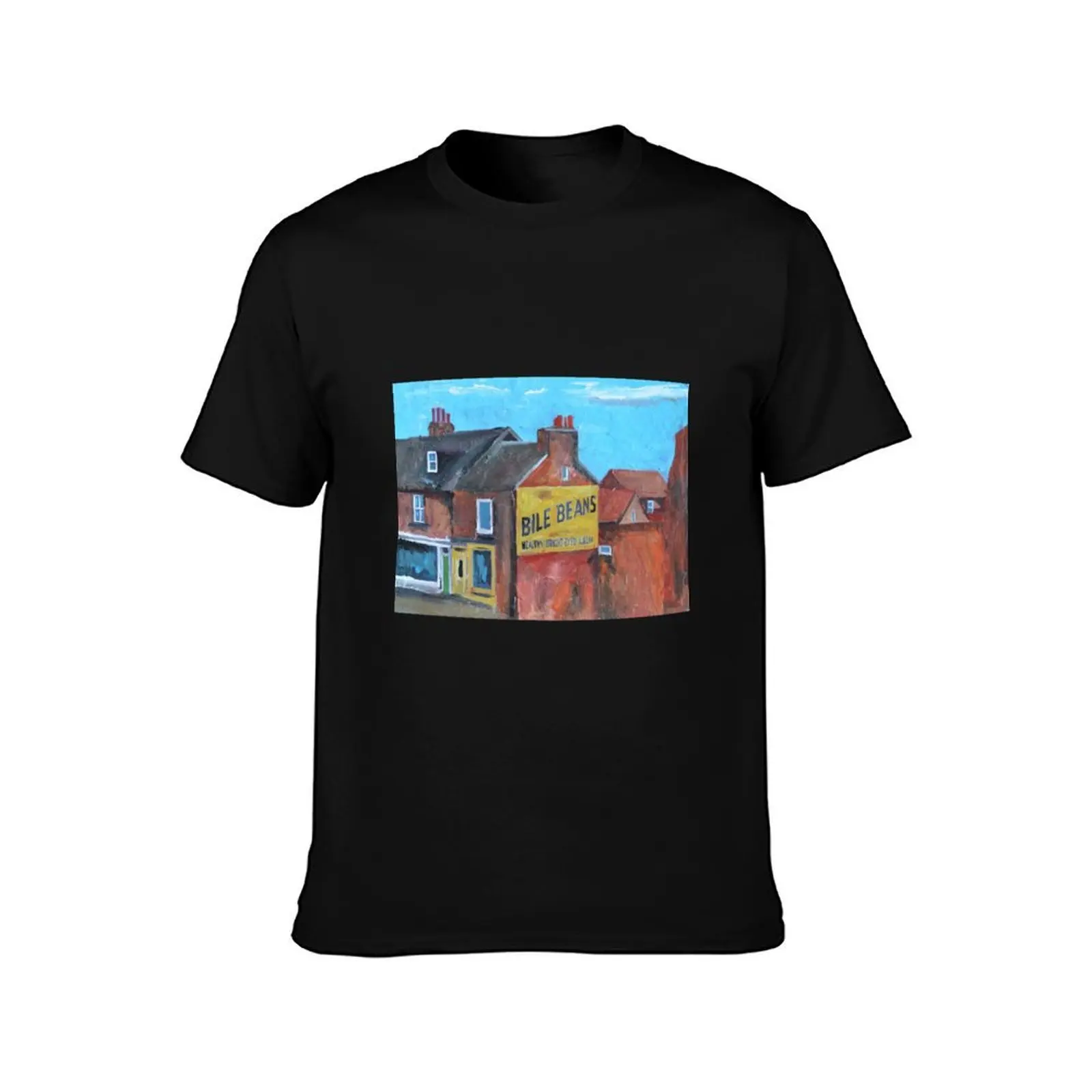York, Bile Beans Gable T-Shirt, Summer Casual Cotton Tee, Oversized Streetwear Tops, Vintage Graphic Print, Unisex Men Women