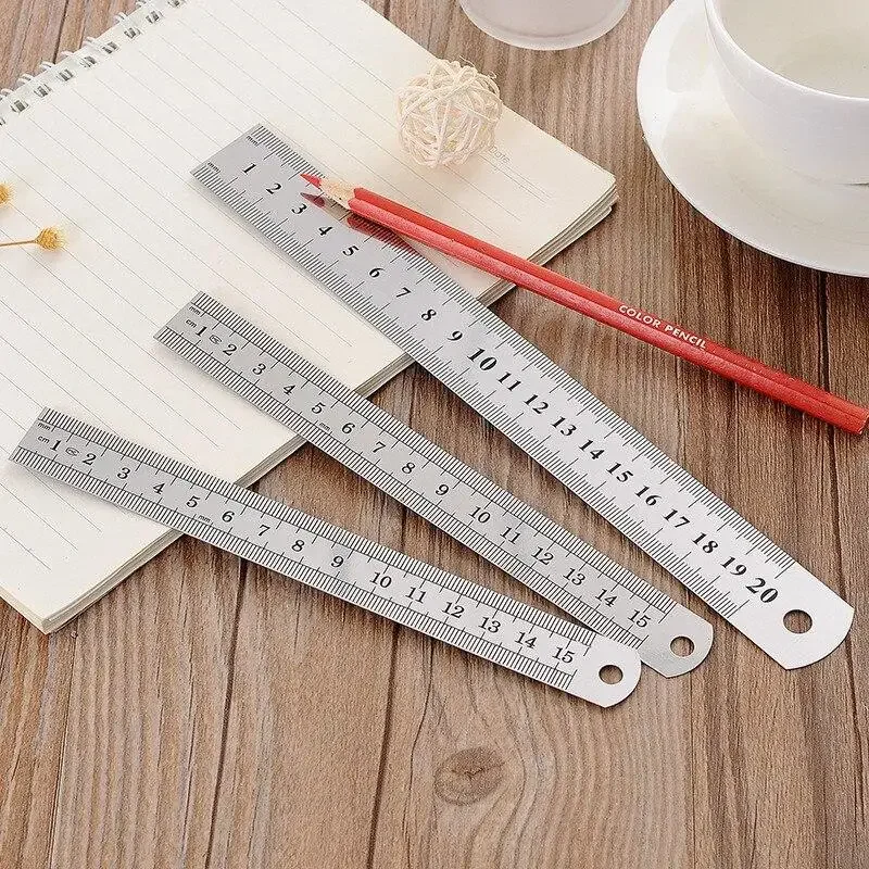 1PC 15cm Stainless Steel Metal Straight Ruler Ruler Tool Precision Double Sided Measuring Tool