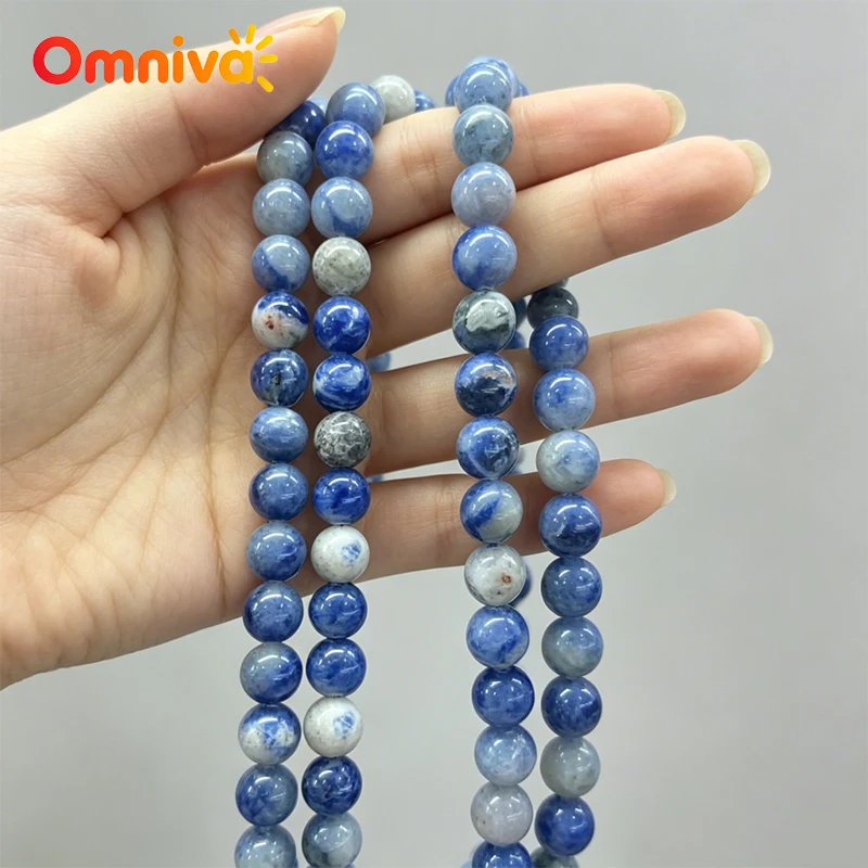 Natural Blue Aventurine Round Beads Loose Gemstone Beads for Jewelry Making Craft Bracelet Necklaces 6mm 8mm 10mm 15inch Strands
