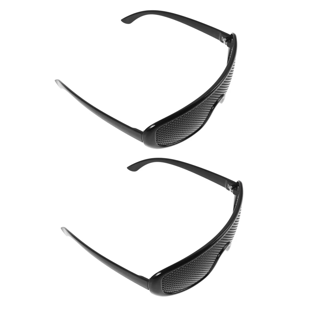 

2Pcs Pinhole Glasses Black Frame Ergonomic Comfortable Training Nearsighted Sunglasses for Daily Use Outdoors