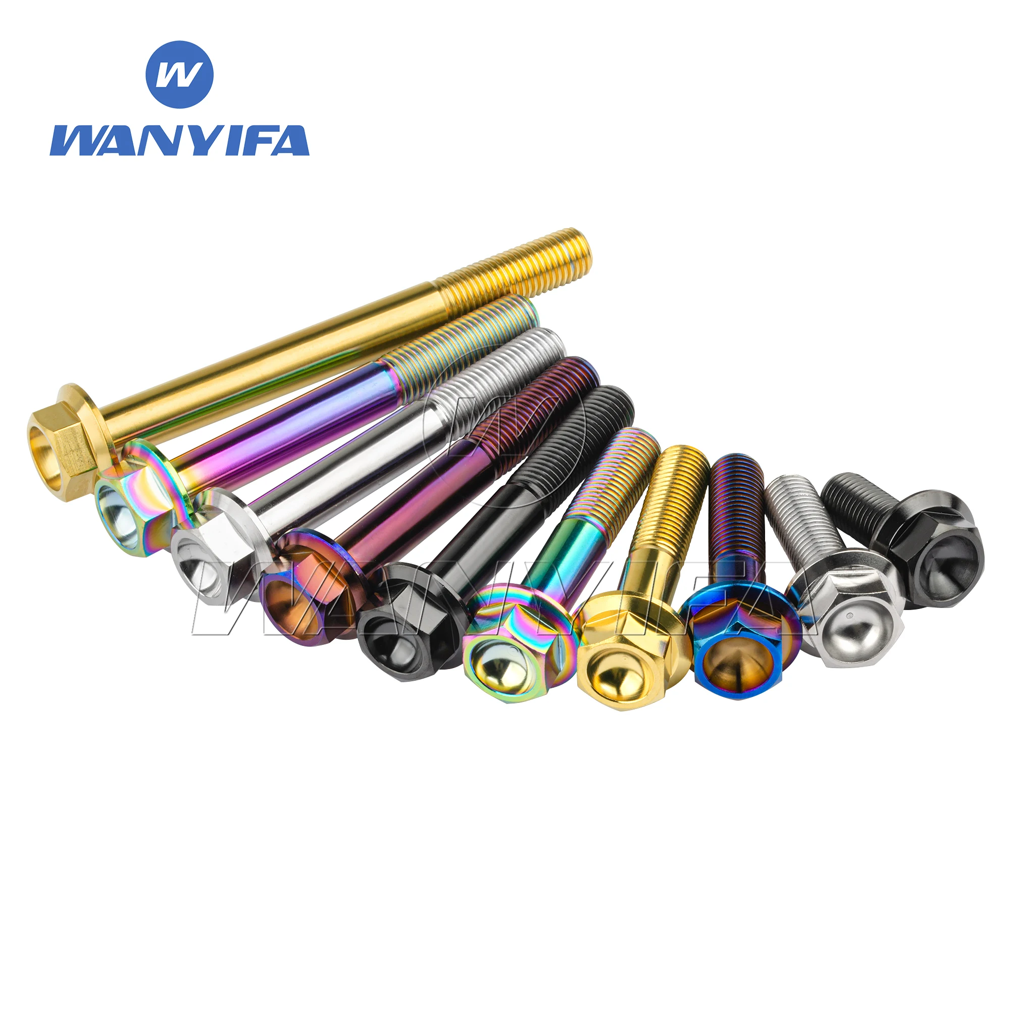 Wanyifa Titanium Bolt M10 X 20 25 30 35 40 45 50 55 60 65 70 75 80 100มม.Pitch 1.25 Hex หัวแปลน Bolt สกรูยึด