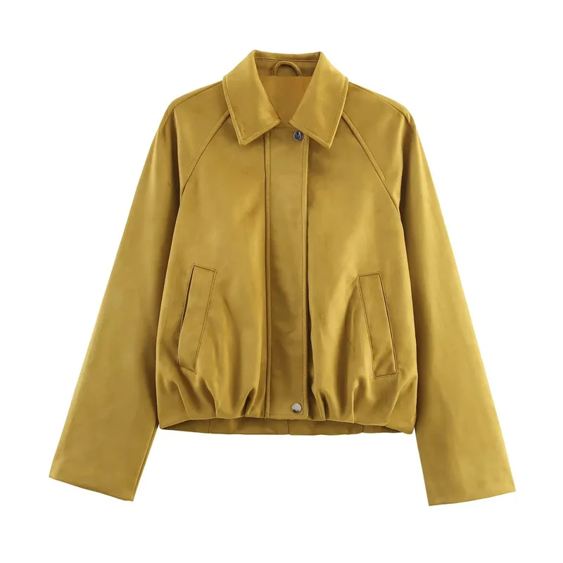 Chaquetas Bomber marrones para mujer, forro polar de franela de invierno, forro grueso a prueba de frío, peso pesado, acogedor, acolchado, OL Highstreet Simple