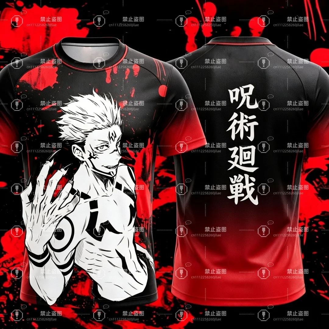 2026 Jujutsu Kaisen Ryomen Sukuna 3D Print Men's Soccer Jersey Short Sleeve Anime Sports T-Shirt Breathable High-quality Tops