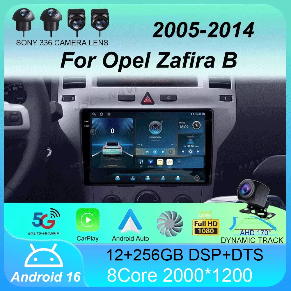 Radio Multimedia para Auto con Android 16 para Opel Zafira B 2005 - 2014, para Opel Astra H 2004 - 2014, Reproductor de Video, Navegación GPS, Estéreo