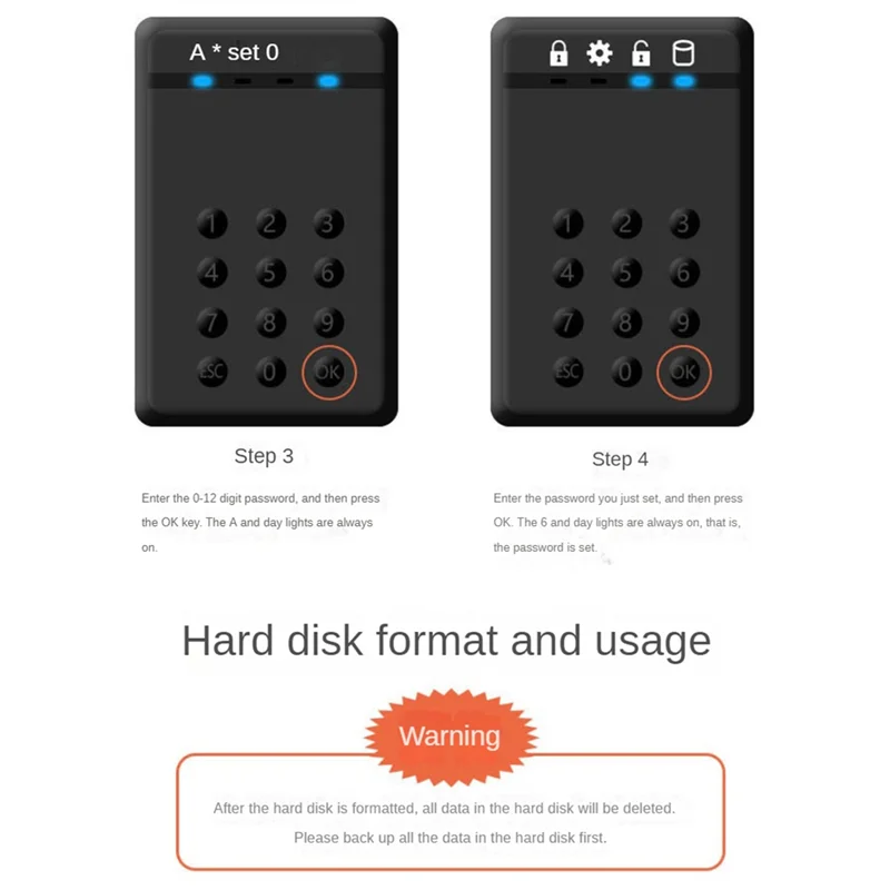 

New!!HDD Enclosure SSD Case Encrypted Hard Drive Enclosure 5Gbps USB3.0 SATA Hard Drive Enclosure For 2.5 Inch Hard Disk