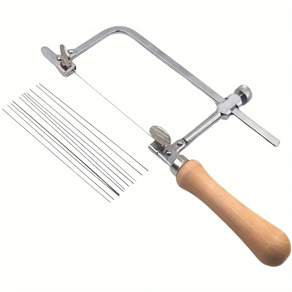 

Jeweler's Saw Frame Kit with Blades 12 Pieces Adjustable Jewelers Wax Ring Precision Cutting Metal Saw Jewelry Making Tool